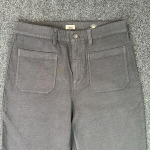 Faherty Womens 31 Stretch Terry Wide Leg Pants In Washed Black